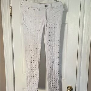 Rag and Bone White studded Skinny Jeans